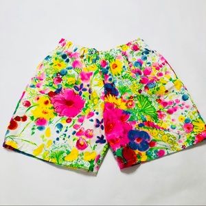 Handmade Custom Bright Floral Shorts Size Small